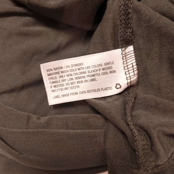 a new day army green front button henley top - Picture 6 of 6